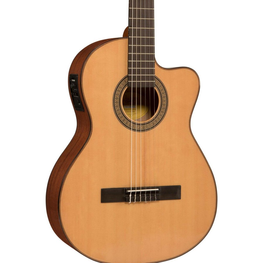 Guitars Lucero | Lucero Lc150Sce Spruce/Sapele Cutaway Acoustic-Electric Classical Guitar Natural