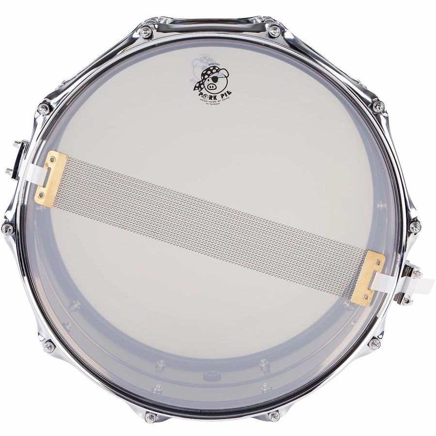 Drums Pork Pie Snare Drums | Pork Pie Big Black Brass Snare Drum With Tube Lugs And Chrome Hardware Black 14 X 6.5 In.