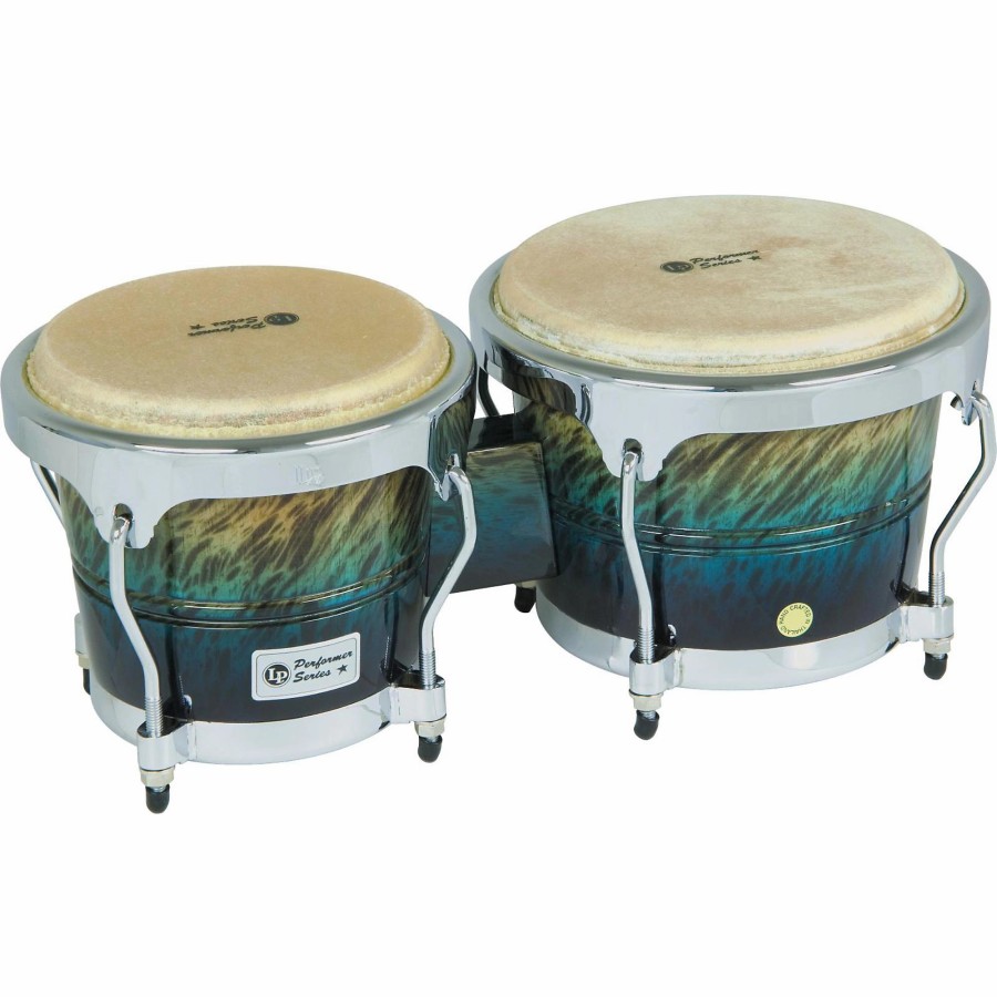 Drums LP | Lp Performer Series Bongos With Chrome Hardware Blue Fade