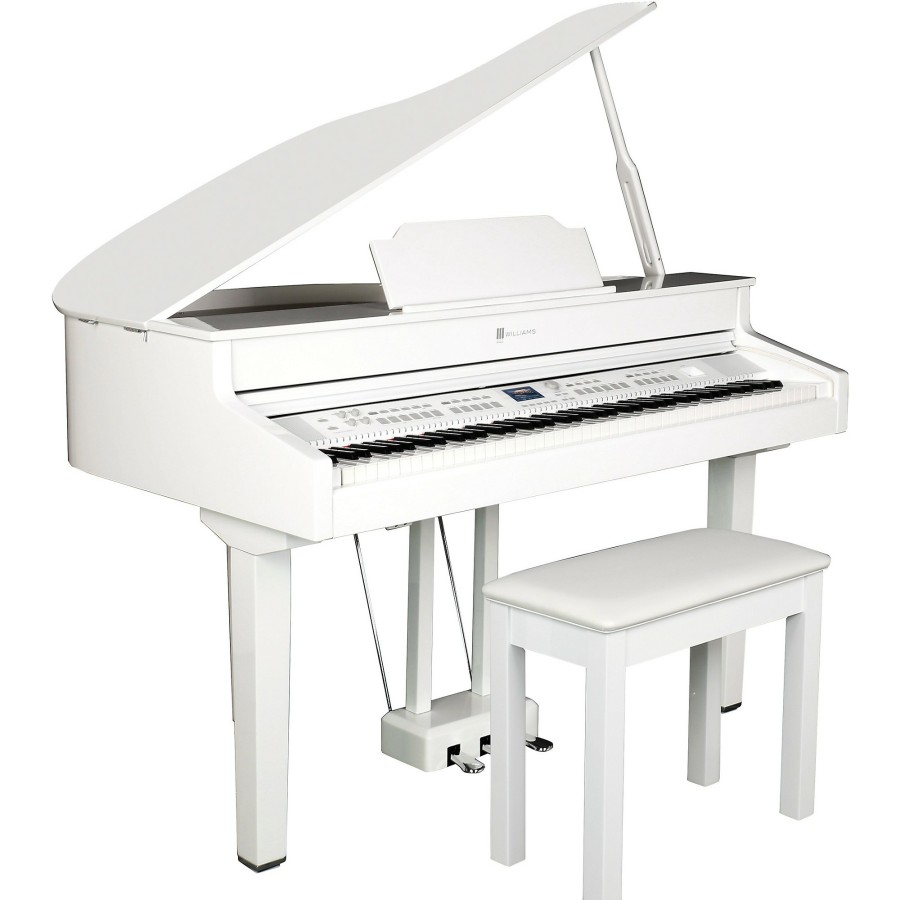 Keyboards & Midi Williams Home Digital Pianos | Williams Symphony Grand Ii Digital Micro Grand Piano With Bench White 88 Key