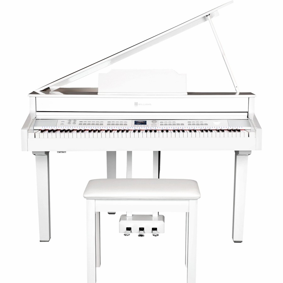 Keyboards & Midi Williams Home Digital Pianos | Williams Symphony Grand Ii Digital Micro Grand Piano With Bench White 88 Key