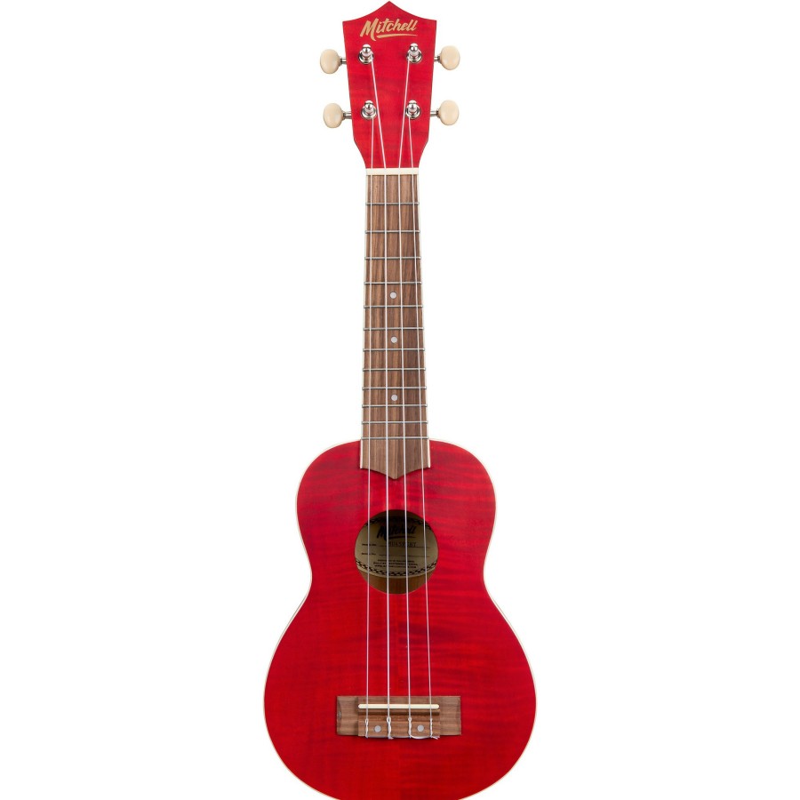 Guitars Mitchell | Mitchell Mu45F Exotic Soprano Ukulele Flamed Maple Cherry