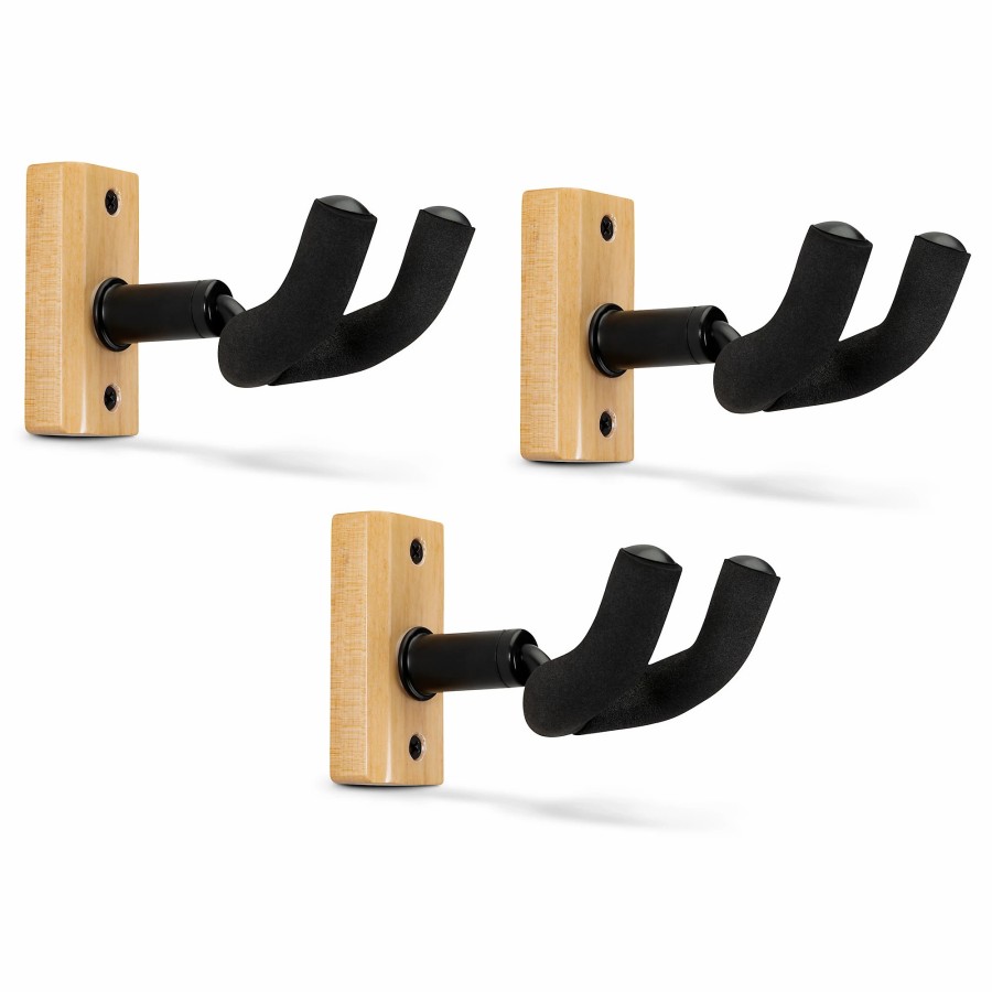 Guitars Proline Wall Hangers | Proline Solid Wood Guitar Wall Hanger - Natural 3-Pack