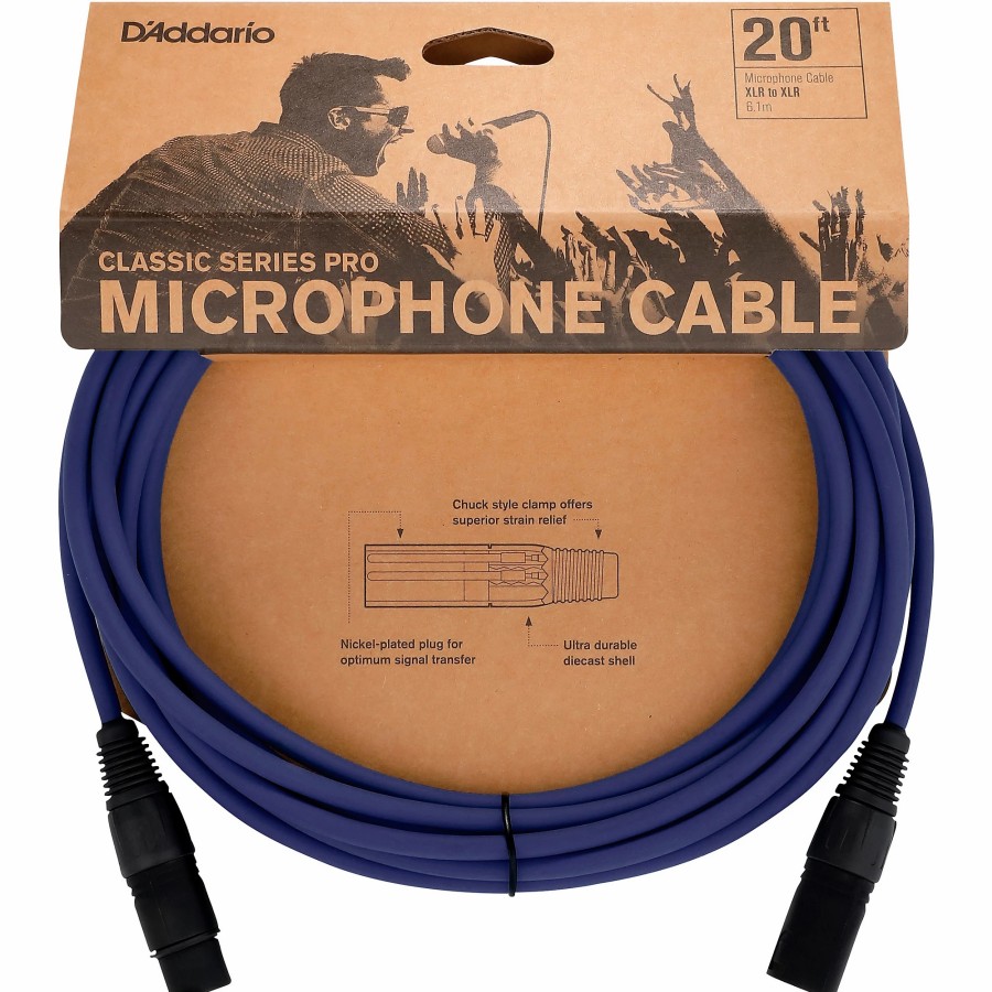 Accessories D'Addario | D'Addario Classic Pro Microphone Cable 20 Ft. Dark Blue