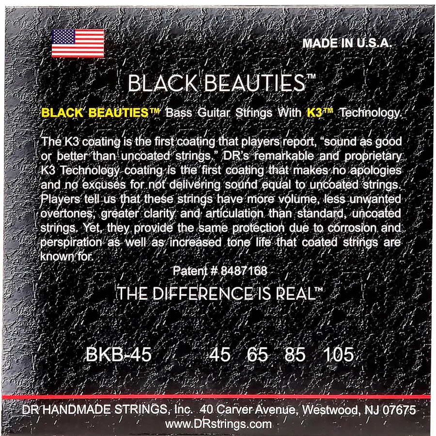 Basses DR Strings Bass Guitar Strings | Dr Strings Black Beauties Medium 4-String Bass Strings