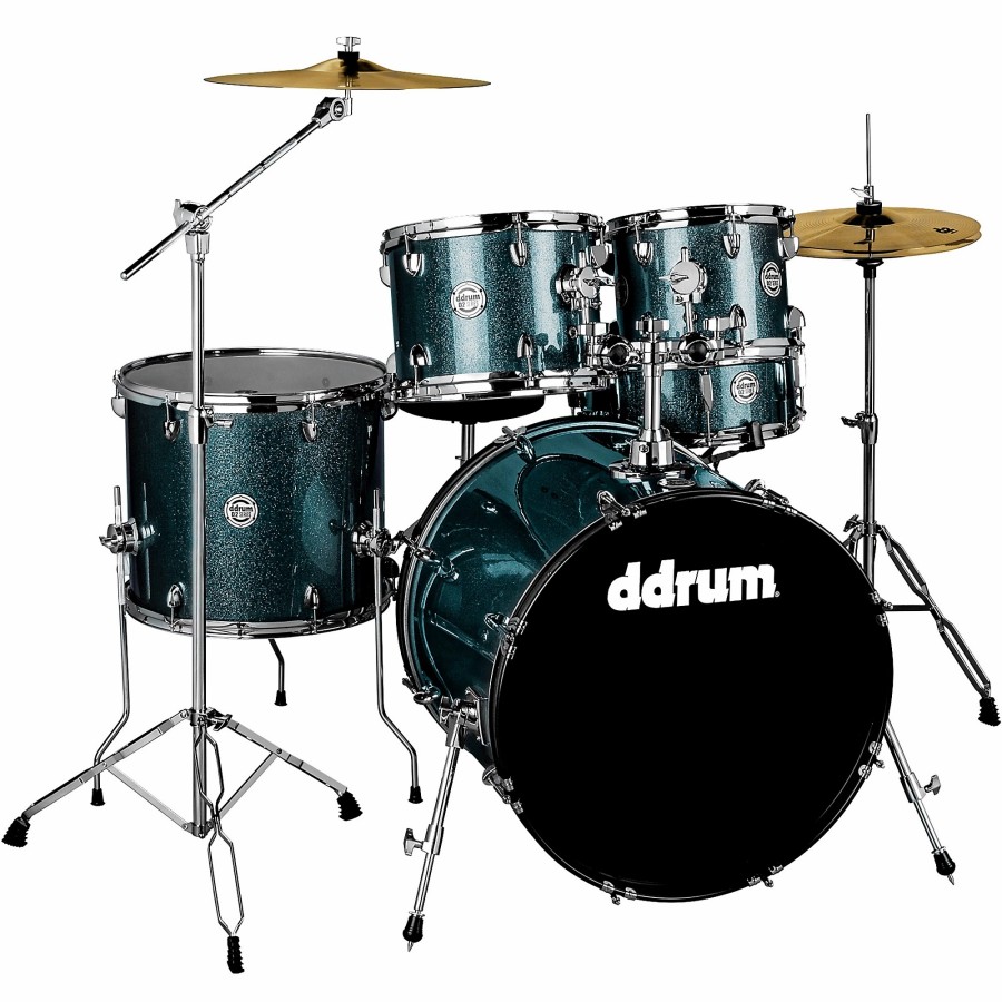 Drums ddrum Drum Sets | Ddrum D2 5-Piece Complete Drum Kit Deep Aqua Sparkle