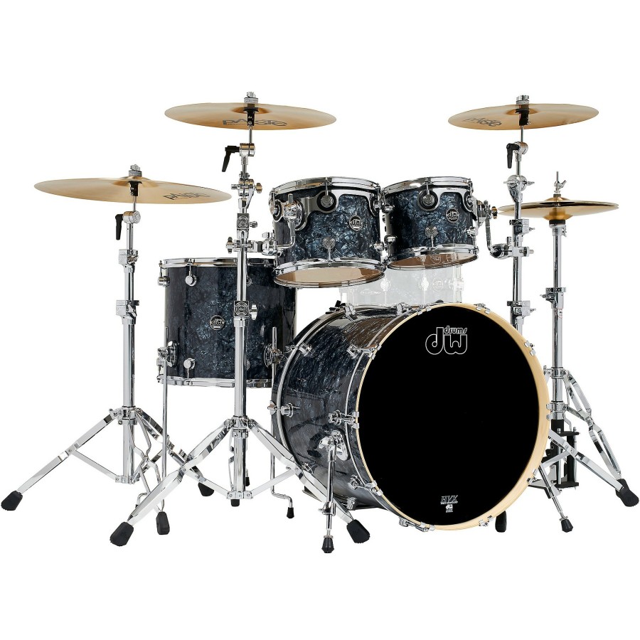 Drums DW Drum Sets | Dw 4-Piece Performance Series Shell Pack Black Diamond