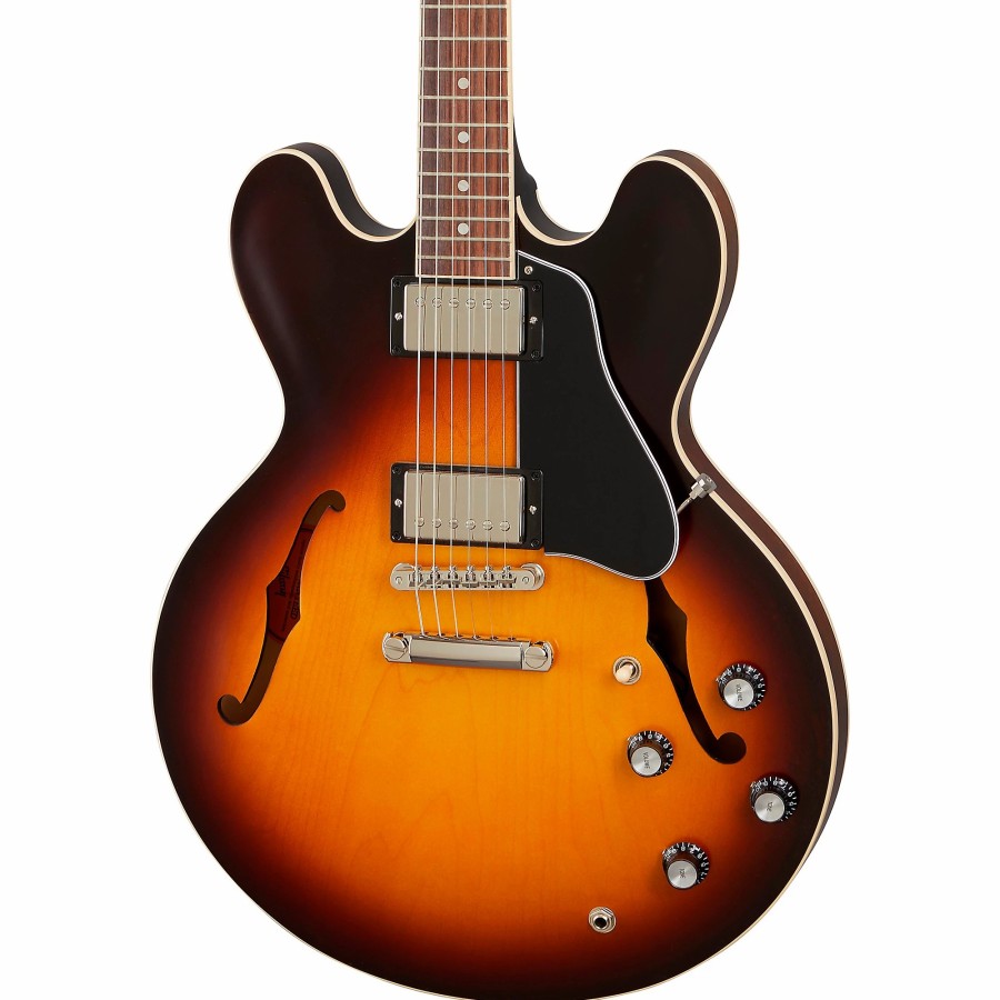 Guitars Gibson Hollow & Semi-Hollow Body | Gibson Es-335 Satin Semi-Hollow Electric Guitar Satin Vintage Burst