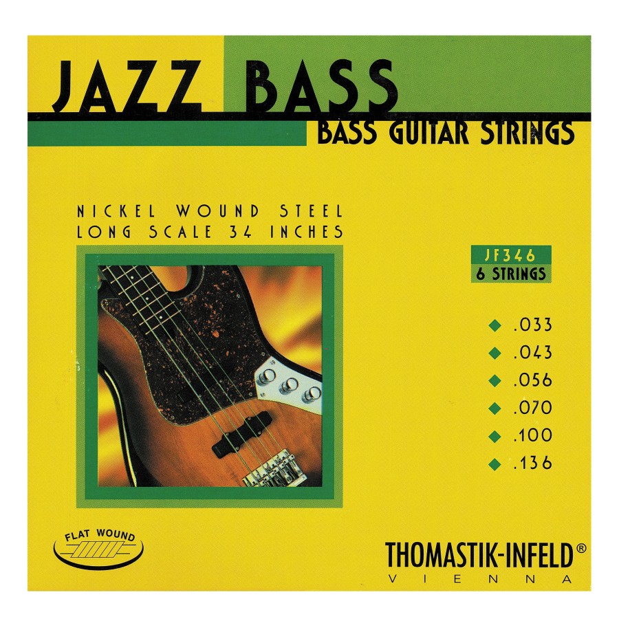 Basses Thomastik Bass Guitar Strings | Thomastik Jf346 Flatwound Scale 6-String Jazz Bass Strings