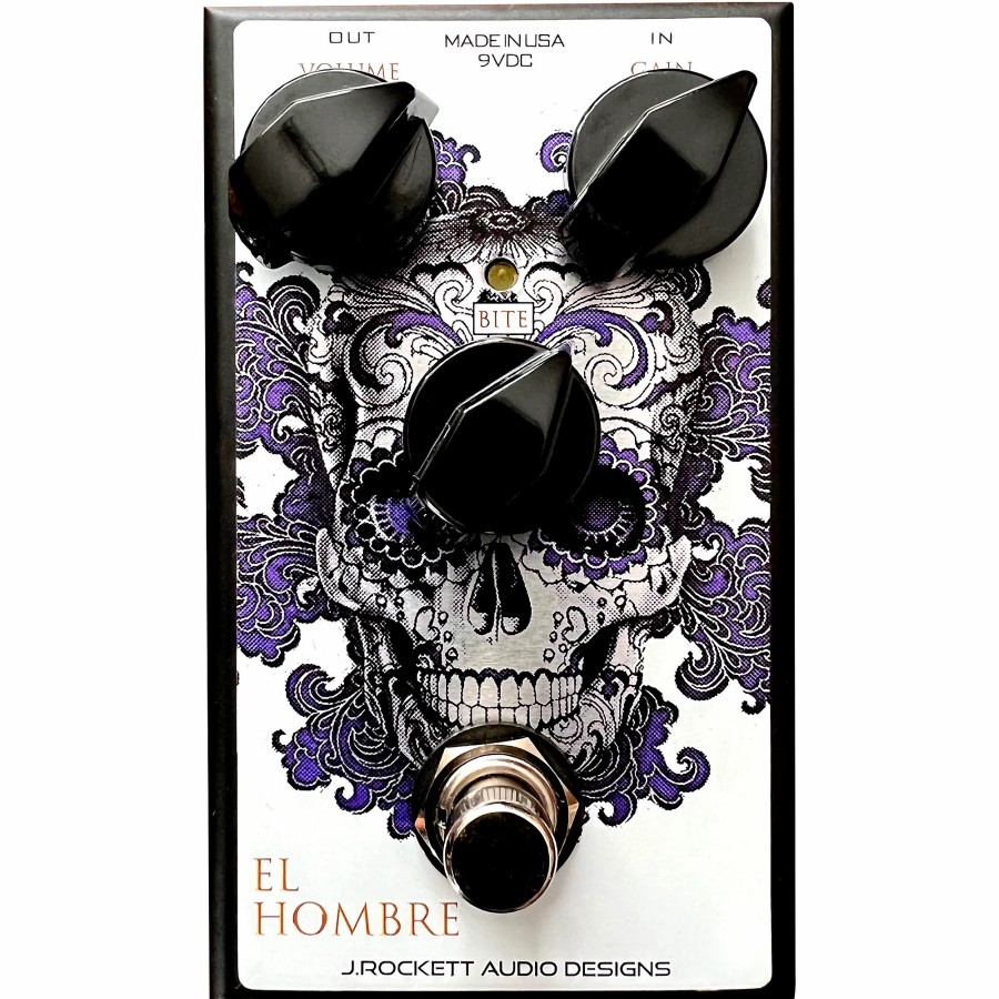 Amps & Effects J.Rockett Audio Designs Distortion & Overdrive | J.Rockett Audio Designs El Hombre Overdrive Effects Pedal Silver/Purple/White