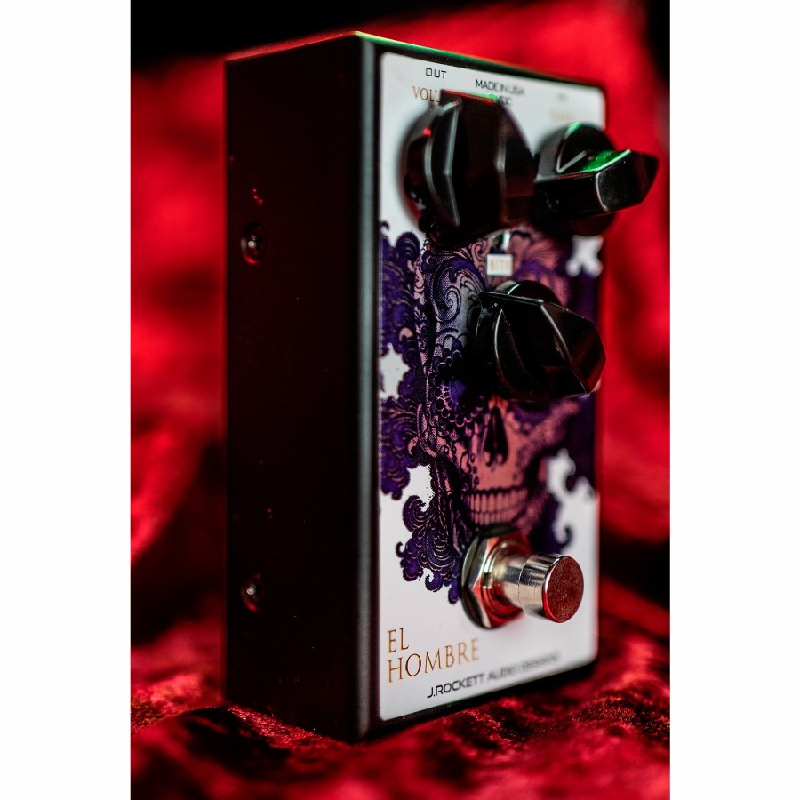 Amps & Effects J.Rockett Audio Designs Distortion & Overdrive | J.Rockett Audio Designs El Hombre Overdrive Effects Pedal Silver/Purple/White