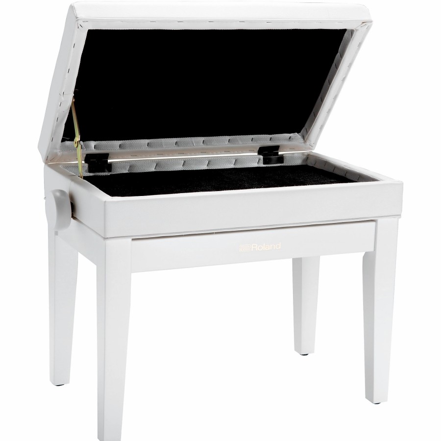 Keyboards & Midi Roland Benches & Stools | Roland Rpb-400-Us Piano Bench, Vinyl Seat Satin White