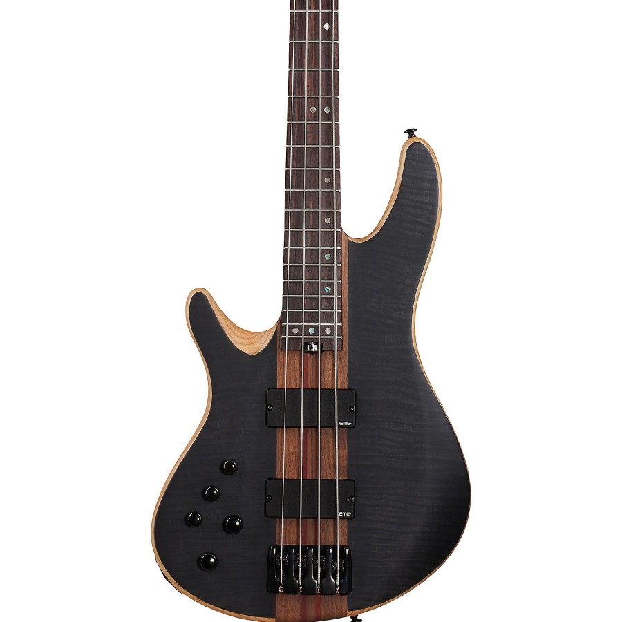 Basses Schecter Guitar Research Left-Handed | Schecter Guitar Research Charles Berthoud Cb-4 Left-Handed Electric Bass See Thru Black Satin