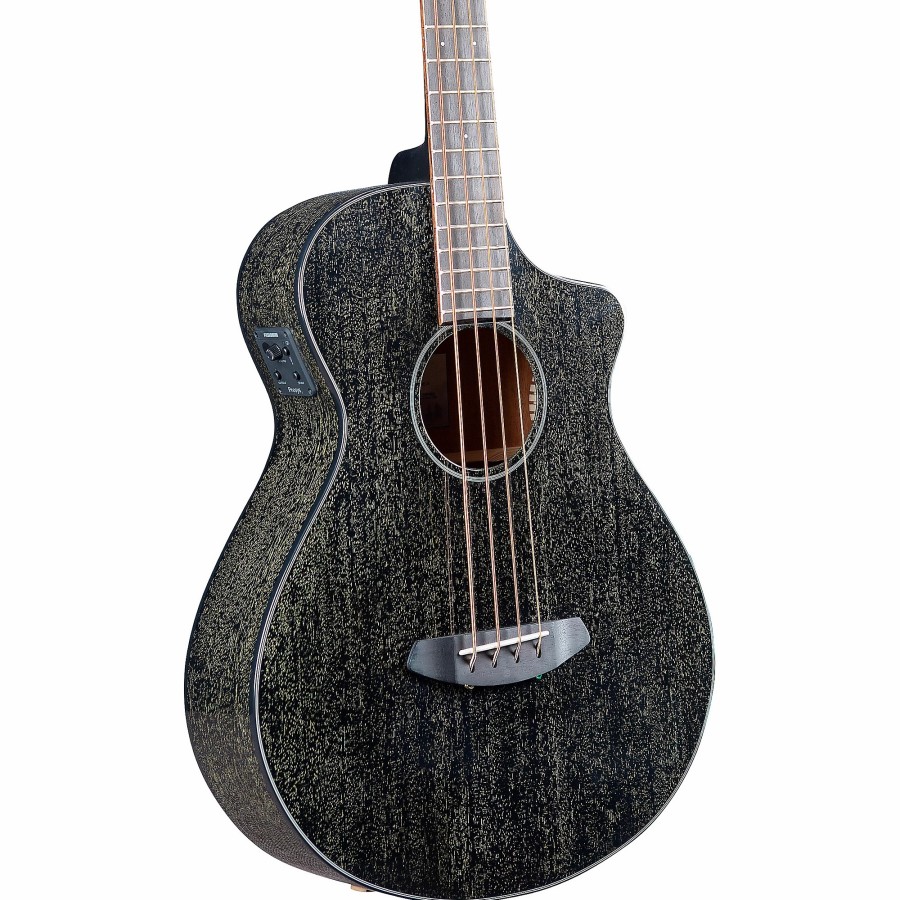 Basses Breedlove Fretted | Breedlove Rainforest S Concert Acoustic-Electric Bass Guitar Black Gold