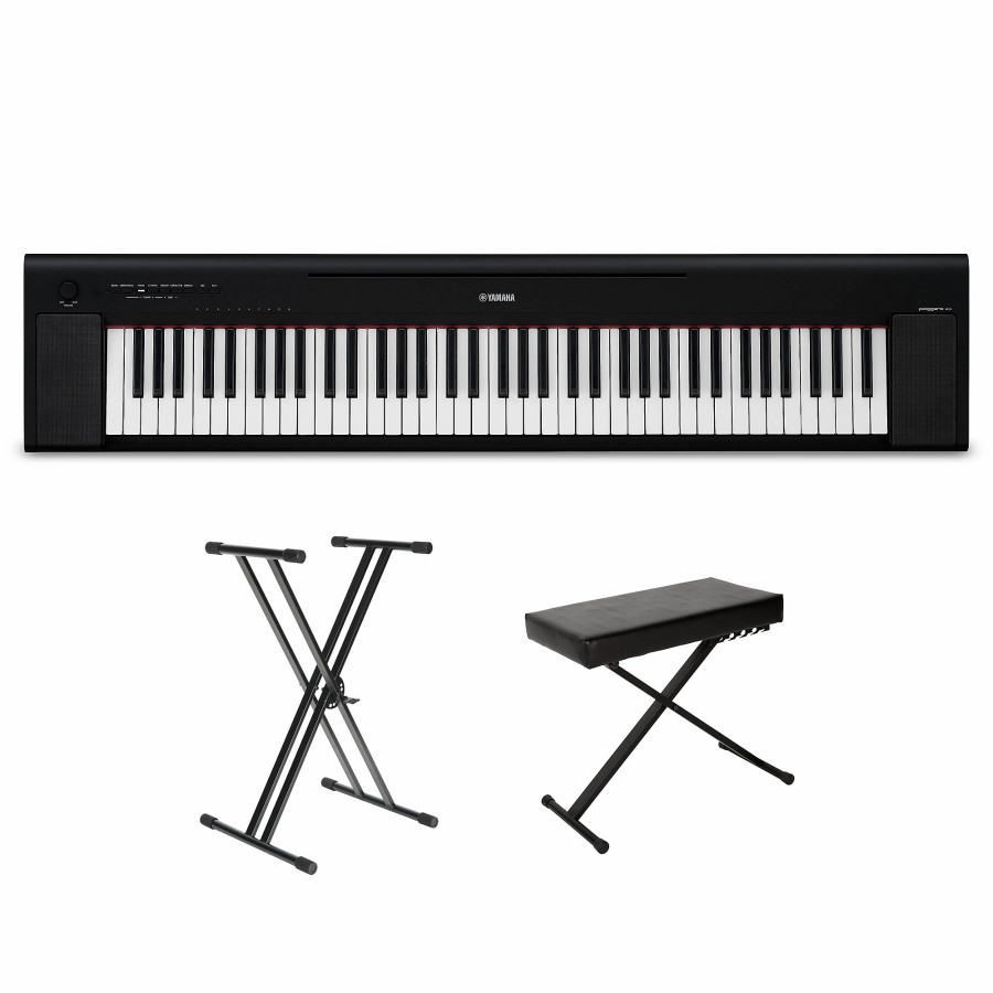 Keyboards & Midi Yamaha | Yamaha Piaggero Np-35 76-Key Portable Keyboard With Power Adapter Black Essentials Package