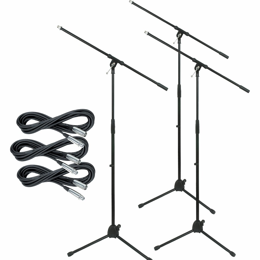 Recording Musician's Gear | Musician'S Gear Tripod Mic Stand With 20' Mic Cable 3-Pack