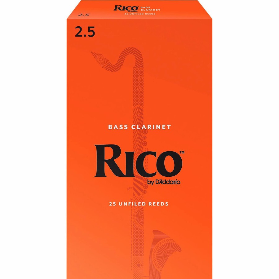 Accessories Rico | Rico Bass Clarinet Reeds, Box Of 25 Strength 2.5