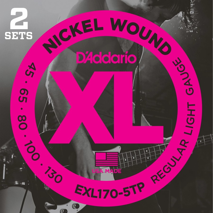 Basses D'Addario Bass Guitar Strings | D'Addario Exl170-5Tp 5-String Bass Guitar Strings 2 Sets