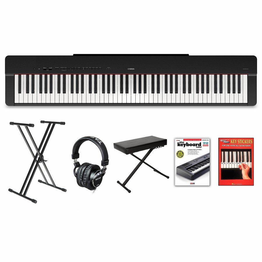 Keyboards & Midi Yamaha | Yamaha P-225 88-Key Digital Piano Black Beginner Package