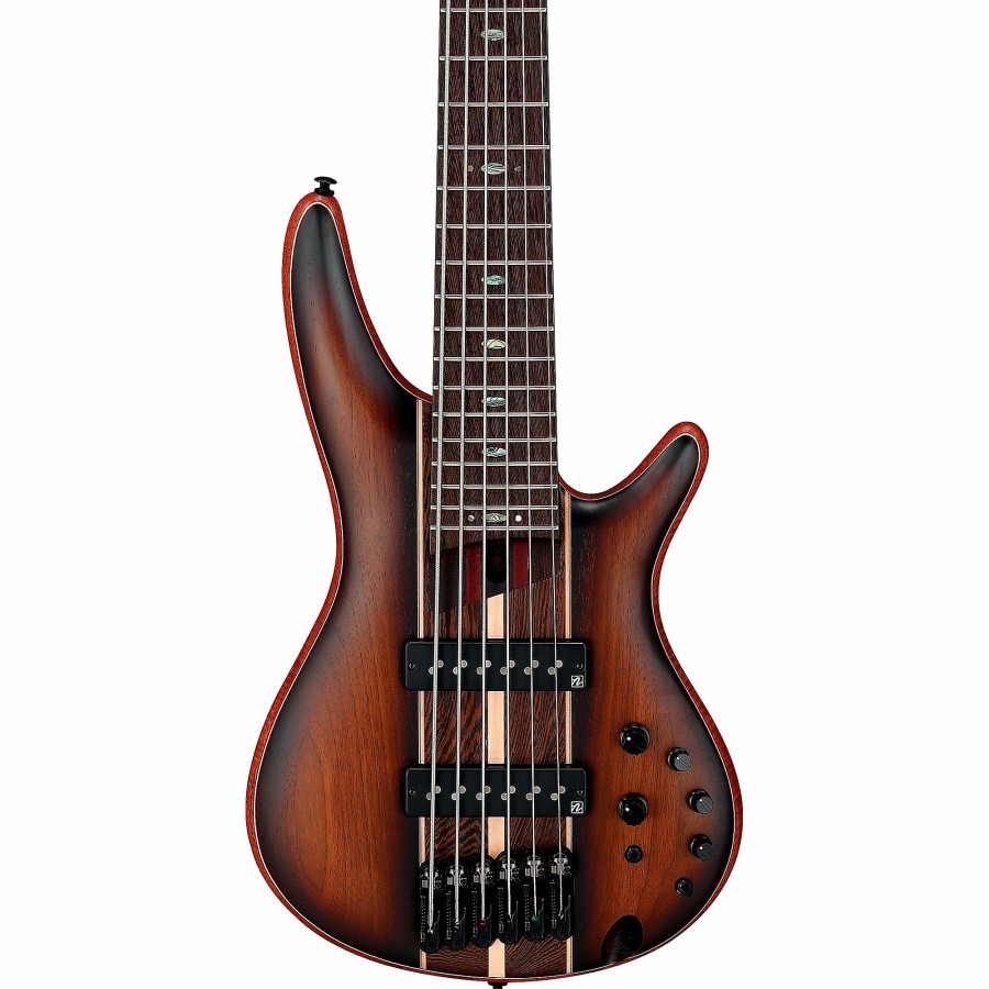 Basses Ibanez 6+ String | Ibanez Premium Sr1356B 6-String Electric Bass Dual Mocha Burst Flat