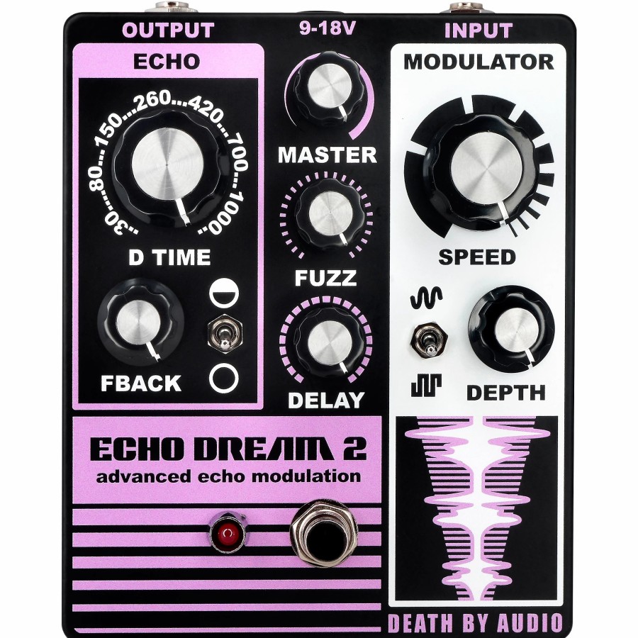 Amps & Effects Death By Audio Delay & Reverb | Death By Audio Echo Dream 2 Delay Effects Pedal Purple