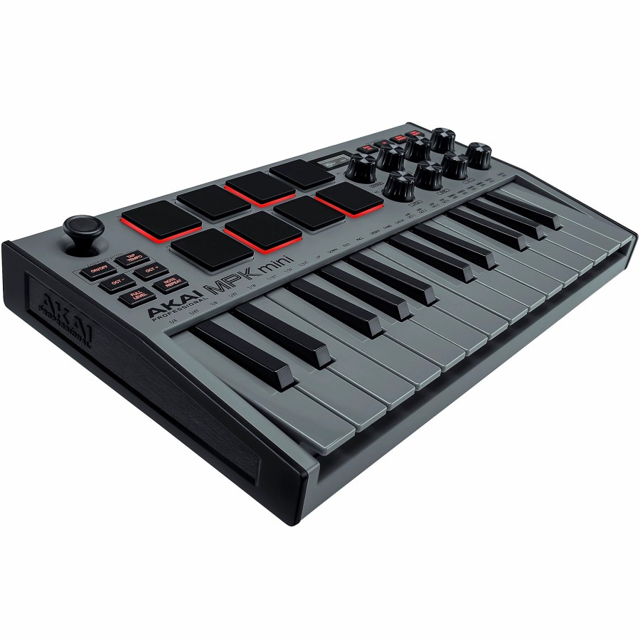 Keyboards & Midi Akai Professional Midi Controllers | Akai Professional Mpk Mini Mk3 Keyboard Controller Grey