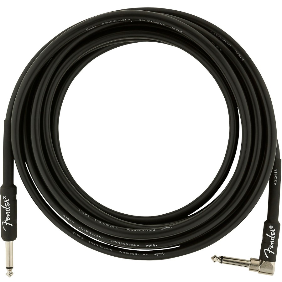 Guitars Fender Instrument Cables | Fender Professional Series Straight To Angle Instrument Cable 15 Ft. Black