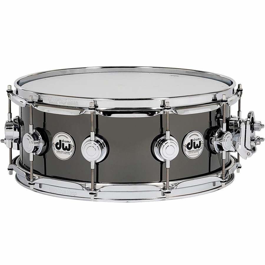 Drums DW Snare Drums | Dw Collector'S Series Black Nickel Over Brass Metal Snare Drum 14 X 5.5 In. Black Nickel Over Brass With Chrome Hardware