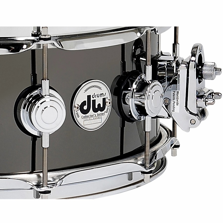 Drums DW Snare Drums | Dw Collector'S Series Black Nickel Over Brass Metal Snare Drum 14 X 5.5 In. Black Nickel Over Brass With Chrome Hardware