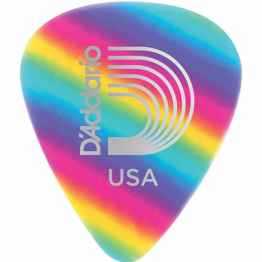 Guitars D'Addario Guitar Picks | D'Addario Classic Celluloid Guitar Picks - 12-Pack Medium Rainbow