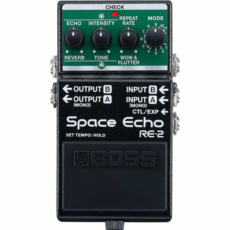 Amps & Effects BOSS Delay & Reverb | Boss Re-2 Space Echo Effects Pedal Black