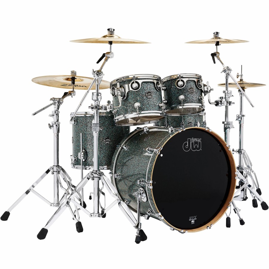 Drums DW Drum Sets | Dw 4-Piece Cherry Performance Series Shell Pack Finish Ply Ocean Galaxy