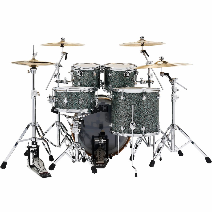 Drums DW Drum Sets | Dw 4-Piece Cherry Performance Series Shell Pack Finish Ply Ocean Galaxy