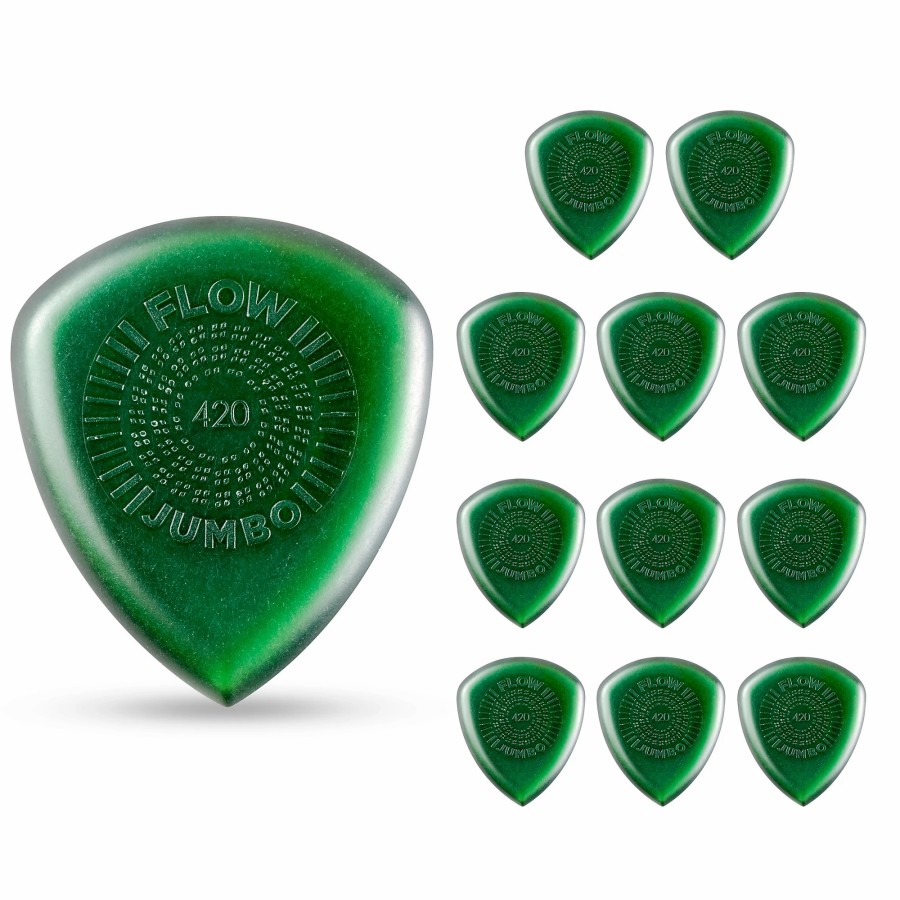 Guitars Dunlop Guitar Picks | Dunlop Flow Jumbo Grip 420 12 Pack